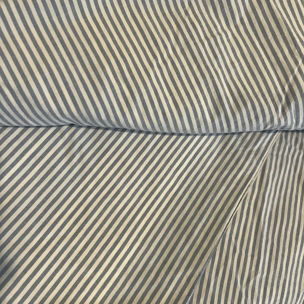 Pottery Barn Striped Full Queen Duvet‎ Cover Blue Brown Reversible